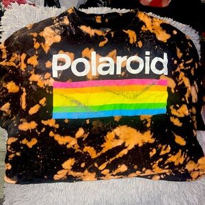 polaroid logo cropped tee